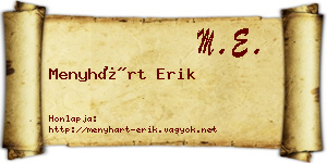 Menyhárt Erik névjegykártya
